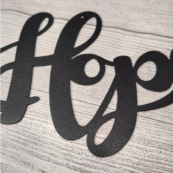 Black Cast Iron Flat Script Hope Sign for Decor or Craft - Picture 2 of 3